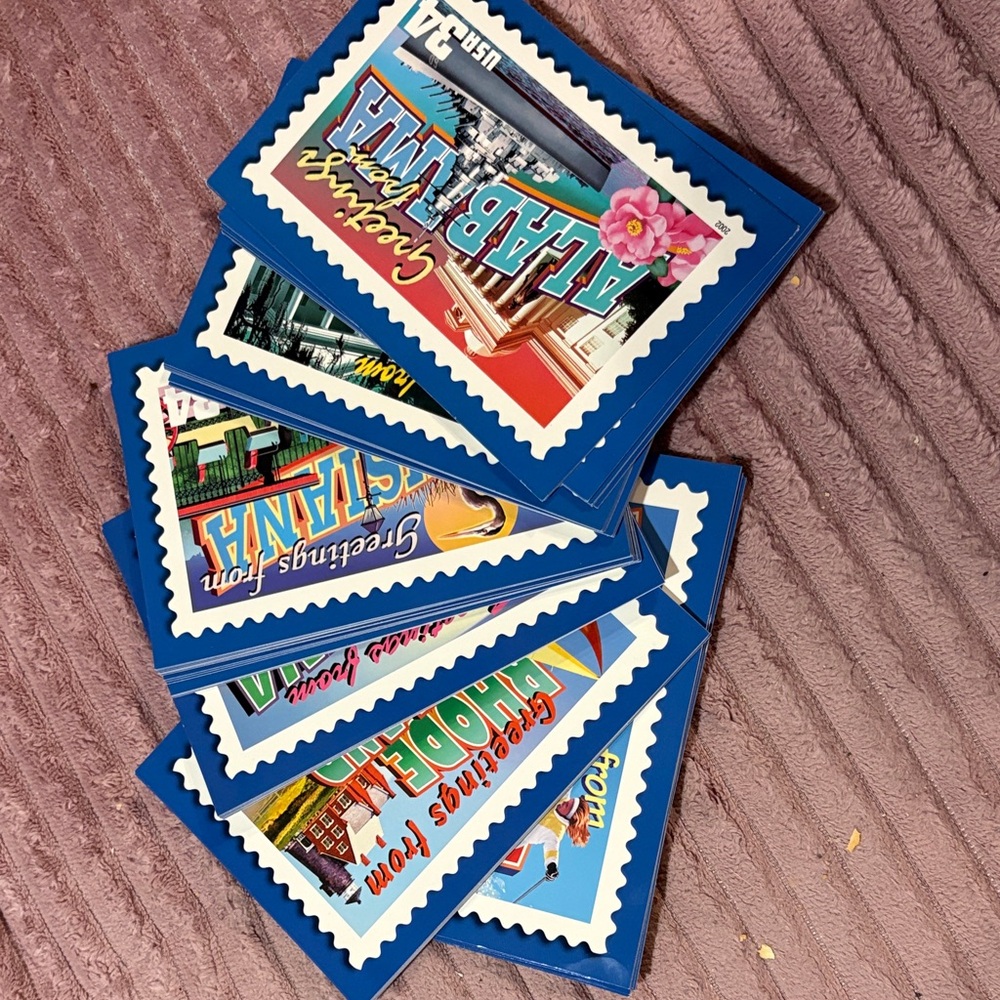 Colorful Postcard Set all 50 States Brand New